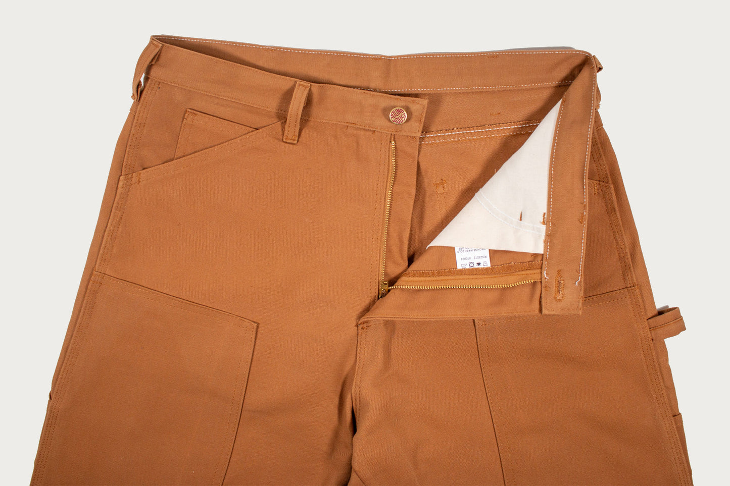 Round House Lot 2202 Double-Knee Duck Canvas Carpenter Pants - Brown